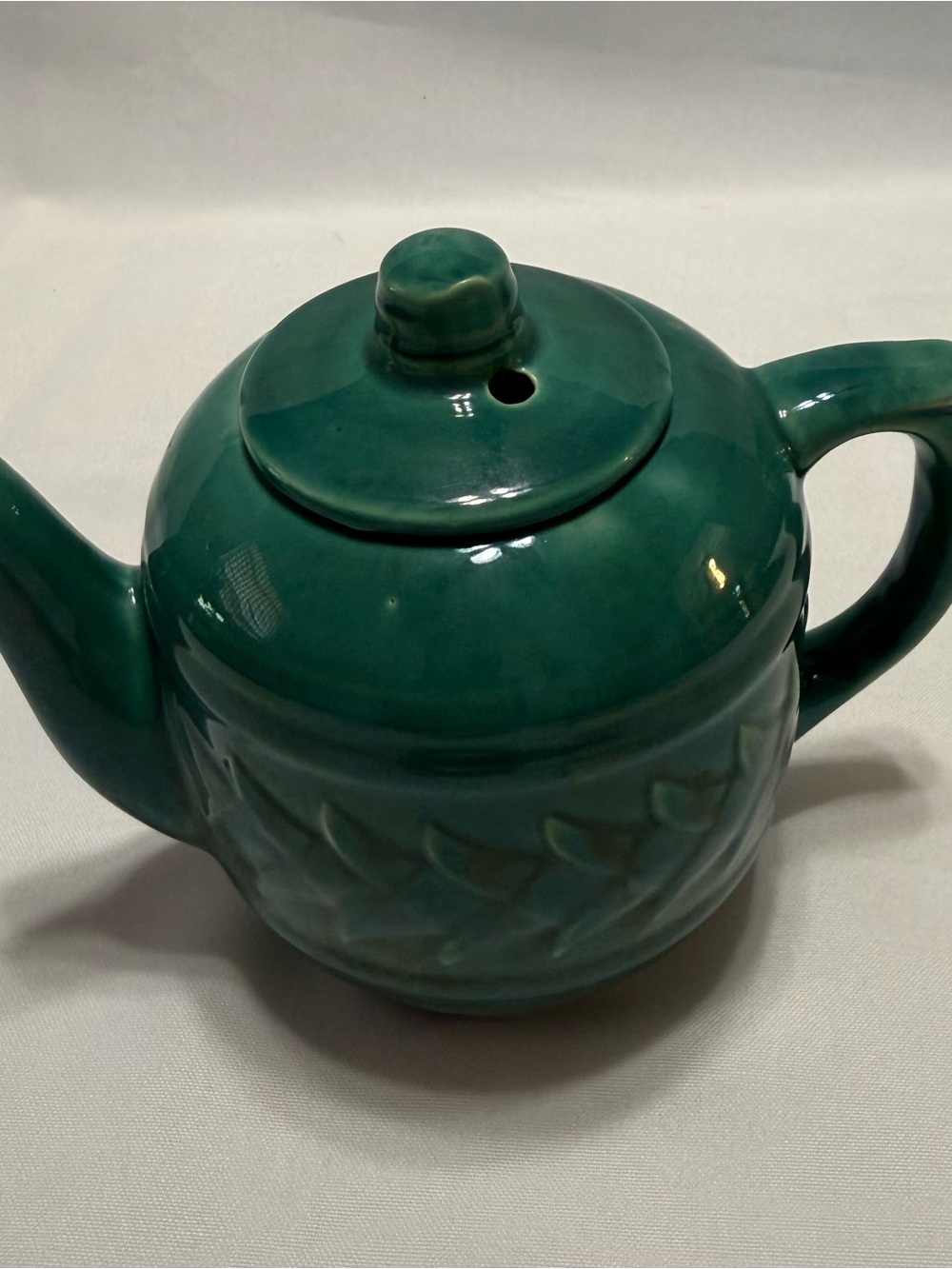 Glazed Emerald Green Ceramic Teapot